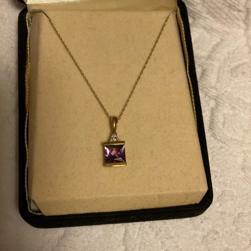 Purple stone necklace